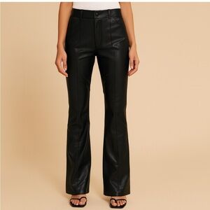 ZARA Faux Leather Flare Pants Black Size Small Size 4